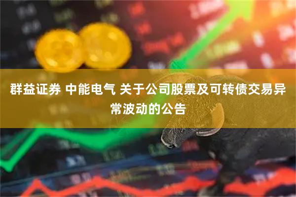 群益证券 中能电气 关于公司股票及可转债交易异常波动的公告