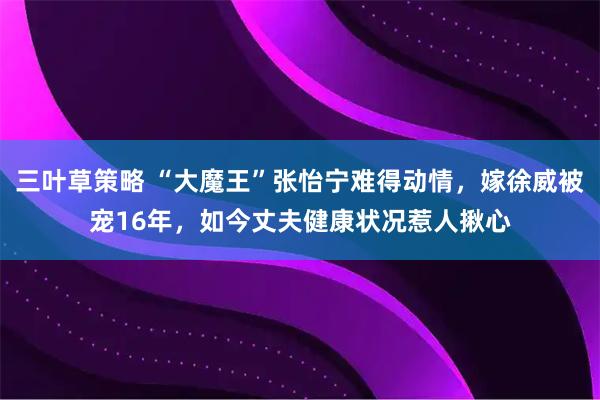 三叶草策略 “大魔王”张怡宁难得动情，嫁徐威被宠16年，如今丈夫健康状况惹人揪心